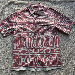 Kahala 1936 Men’s Button Down SS Hawaiian Print Organic Cotton Shirt Sz M